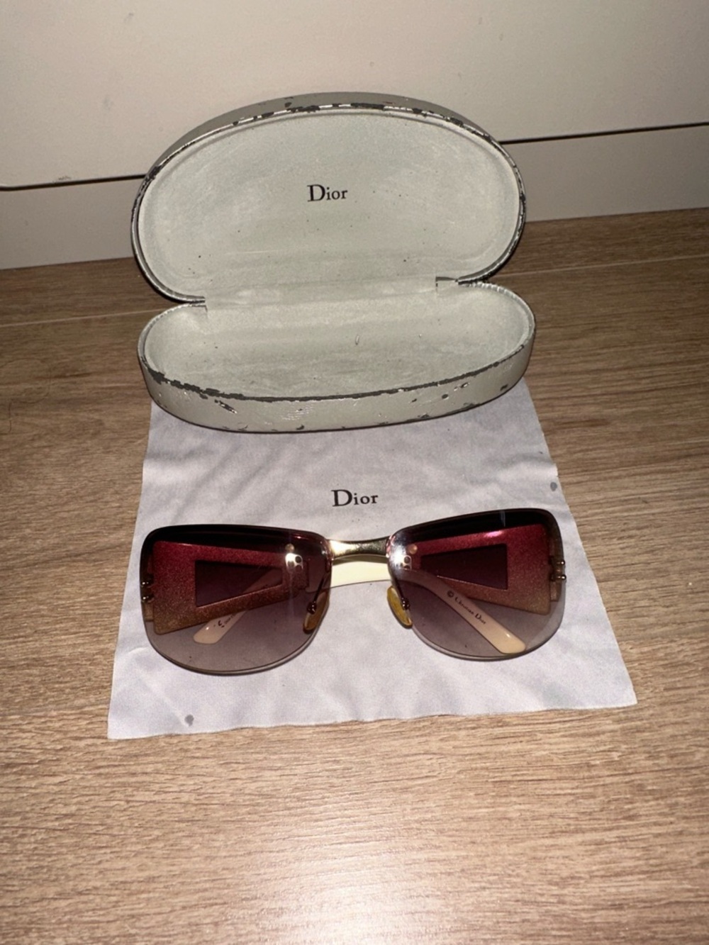 Dior Vintage Y2K  Gradient Burgundy to Brown Sunglasses